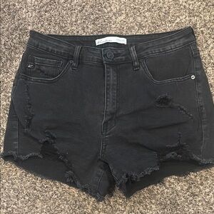 Women’s Kancan black jean shorts- barley worn
